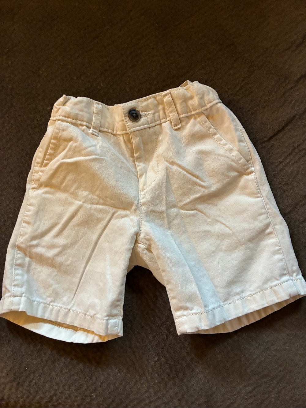 Kids Cream Chino Shorts with Button Waist